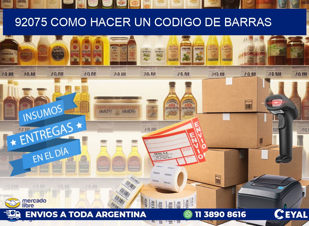 92075 como hacer un codigo de barras