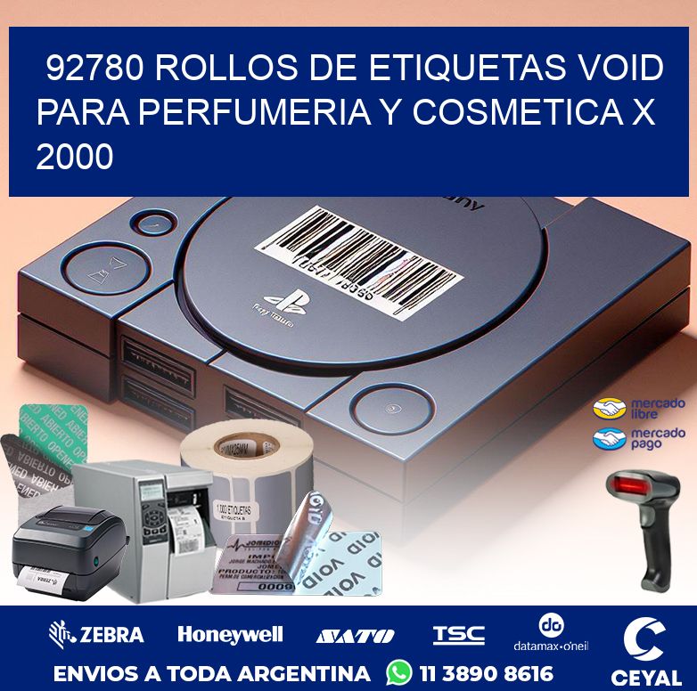 92780 ROLLOS DE ETIQUETAS VOID PARA PERFUMERIA Y COSMETICA X 2000
