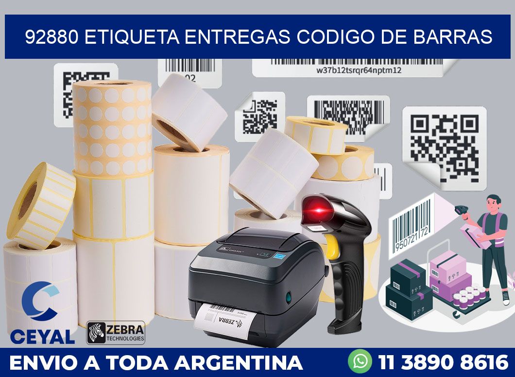 92880 ETIQUETA ENTREGAS CODIGO DE BARRAS