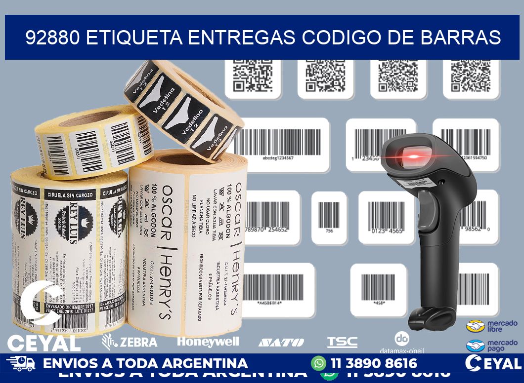 92880 ETIQUETA ENTREGAS CODIGO DE BARRAS