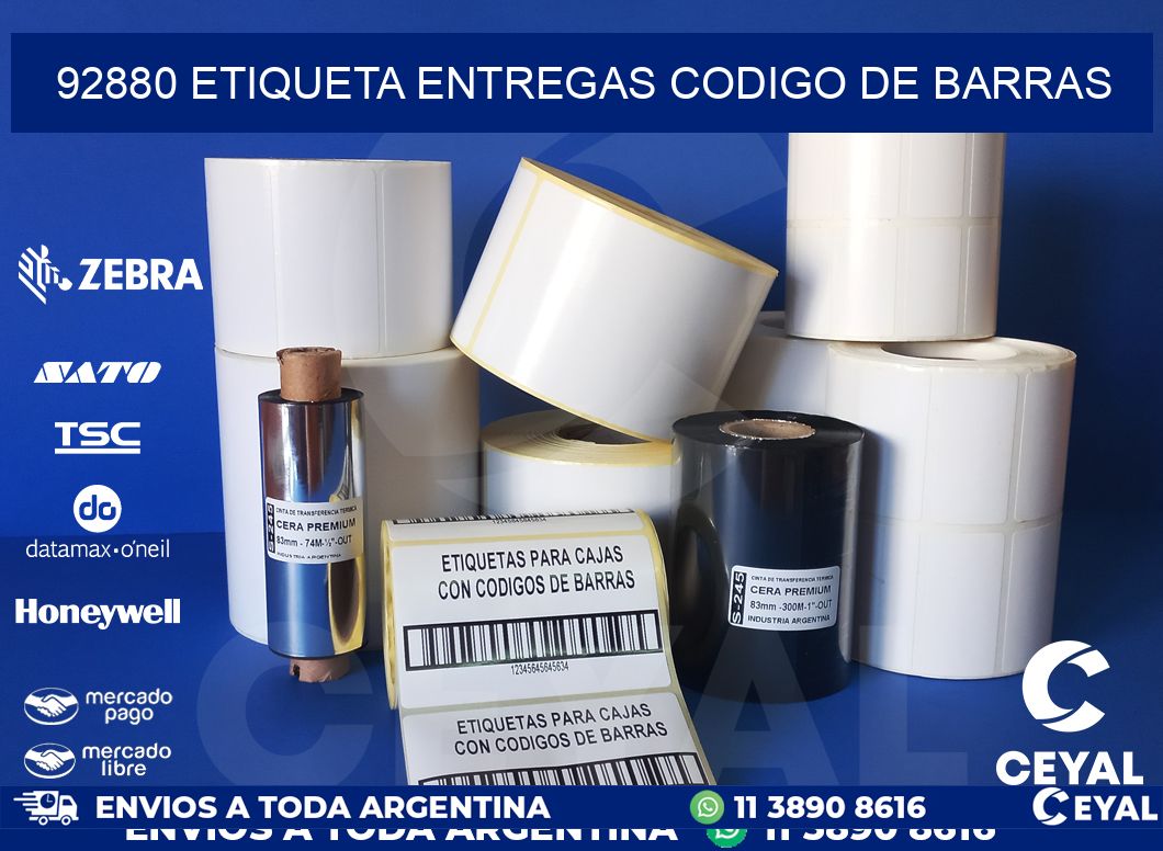 92880 ETIQUETA ENTREGAS CODIGO DE BARRAS