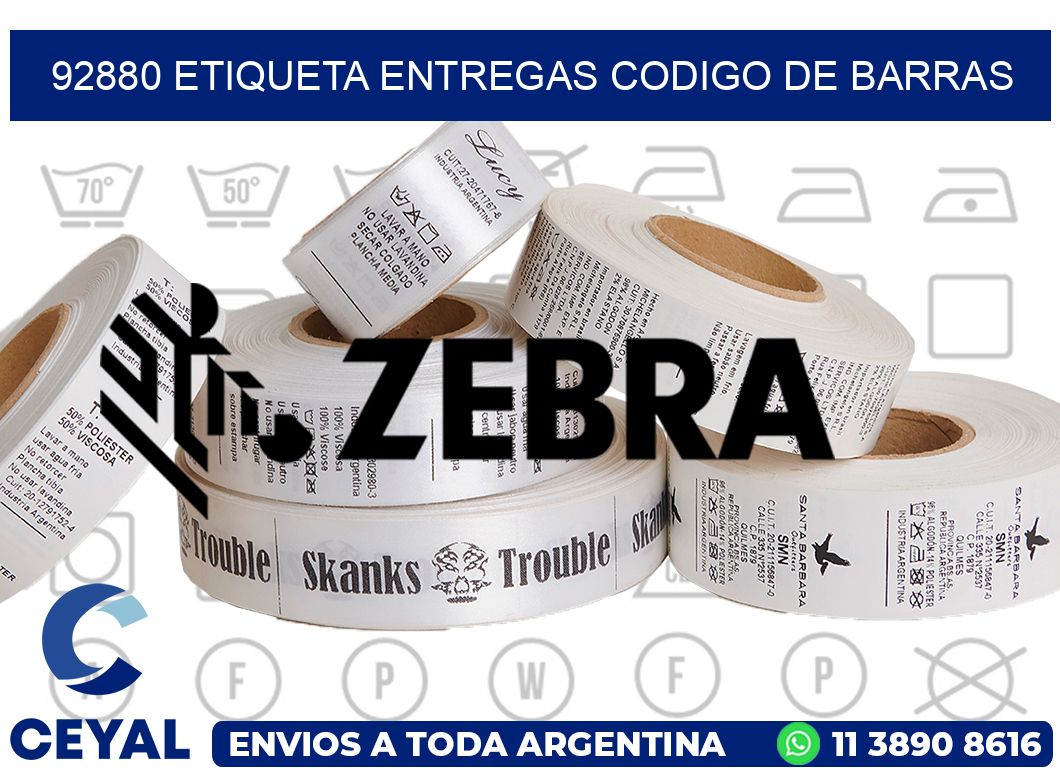 92880 ETIQUETA ENTREGAS CODIGO DE BARRAS