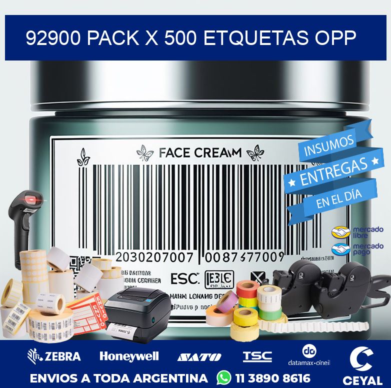 92900 PACK X 500 ETQUETAS OPP