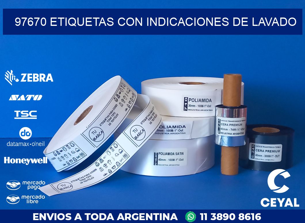 97670 ETIQUETAS CON INDICACIONES DE LAVADO