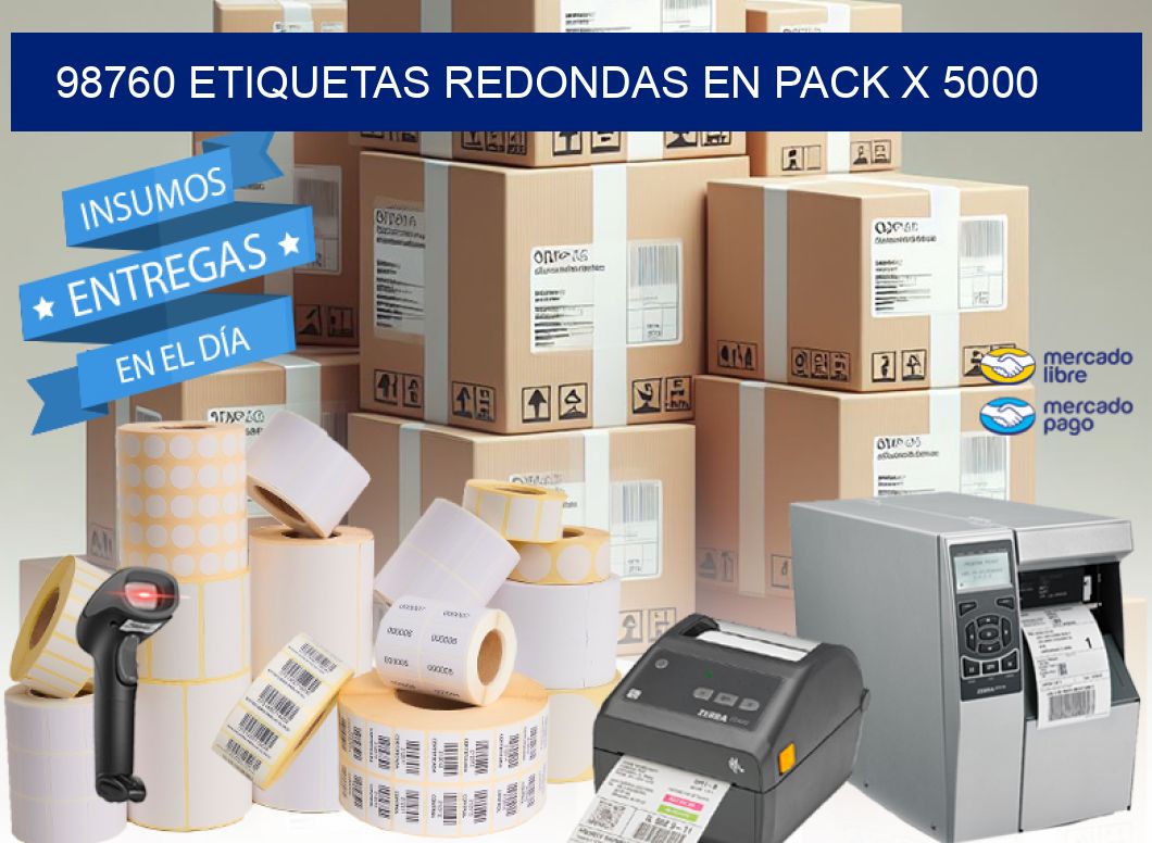 98760 ETIQUETAS REDONDAS EN PACK X 5000