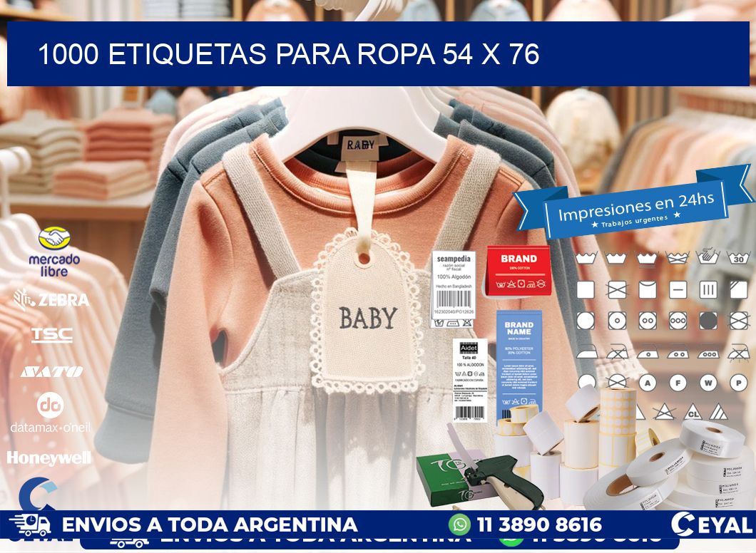 1000 ETIQUETAS PARA ROPA 54 x 76