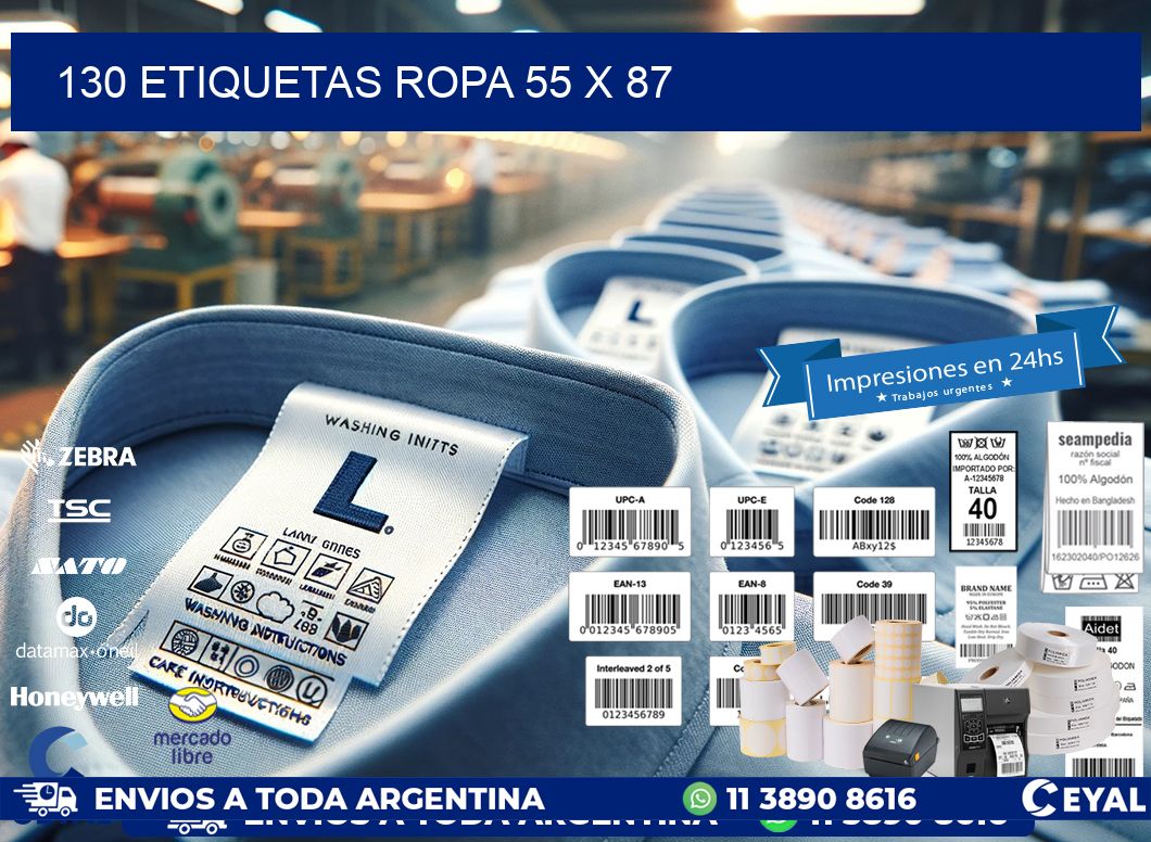 130 ETIQUETAS ROPA 55 x 87