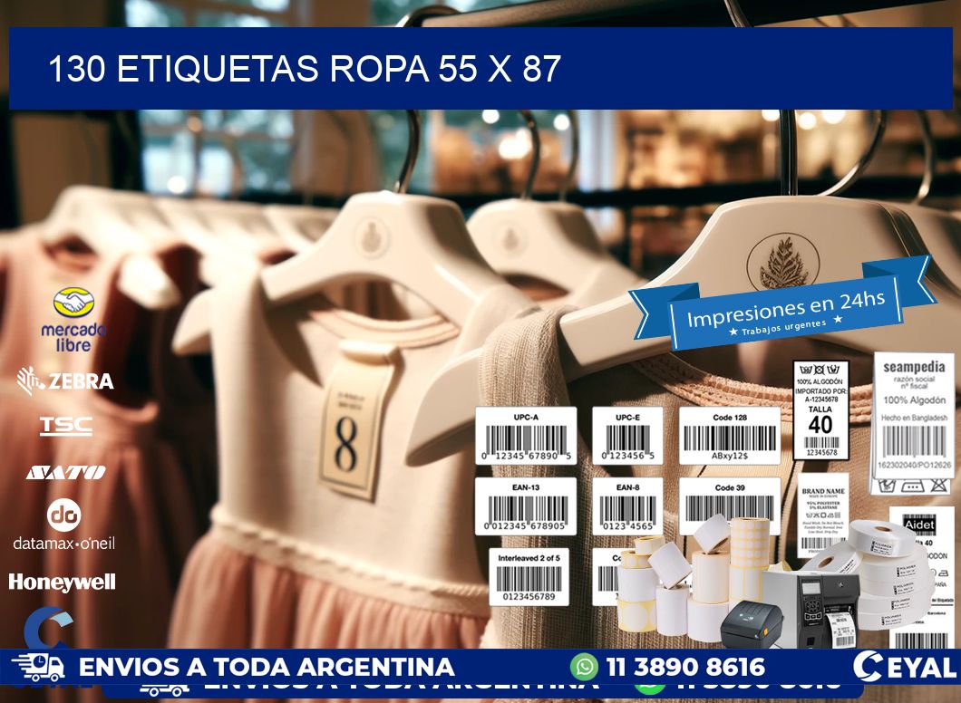 130 ETIQUETAS ROPA 55 x 87
