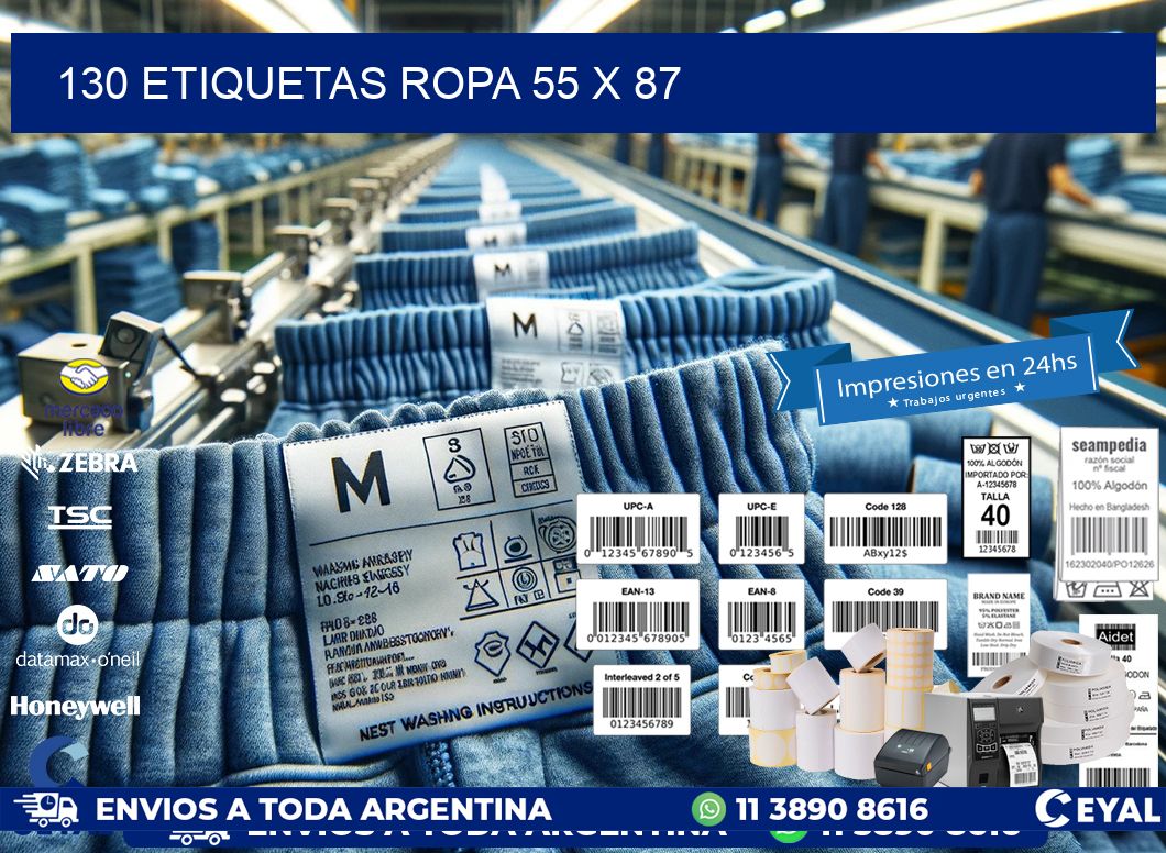 130 ETIQUETAS ROPA 55 x 87