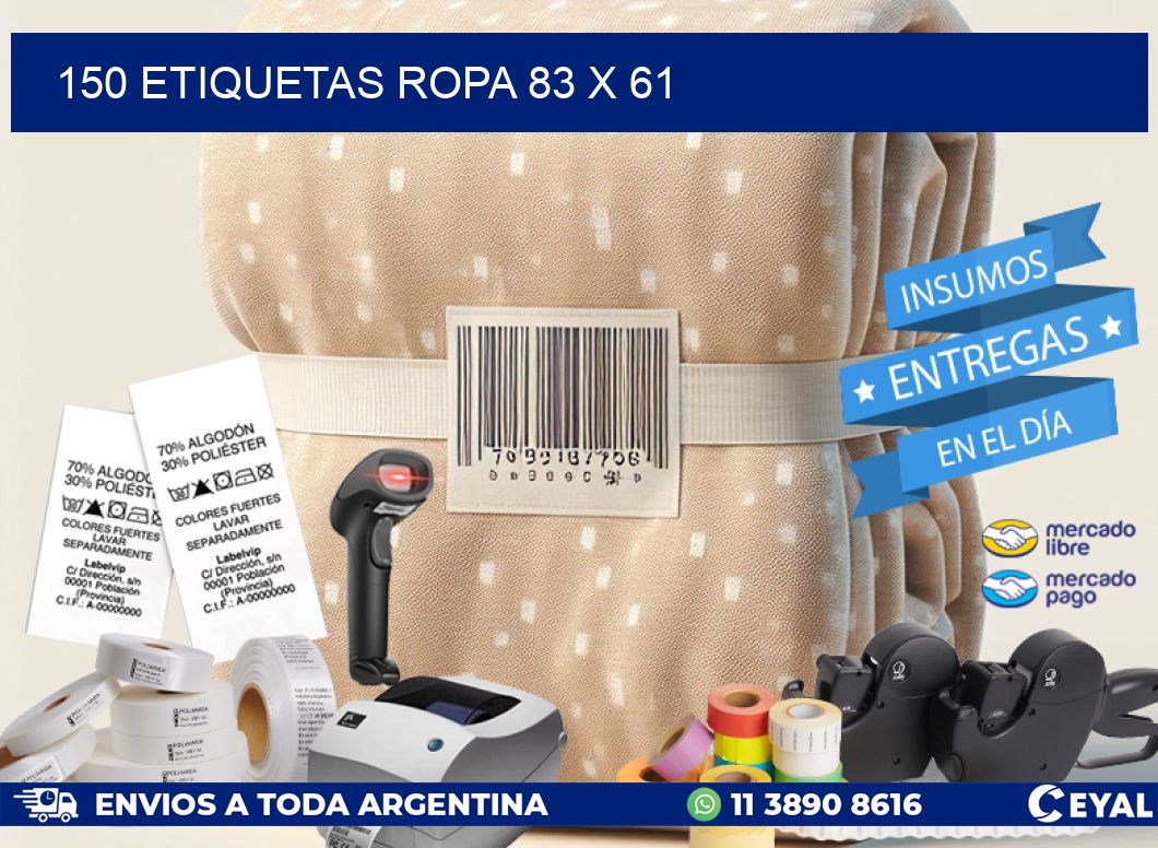 150 ETIQUETAS ROPA 83 x 61