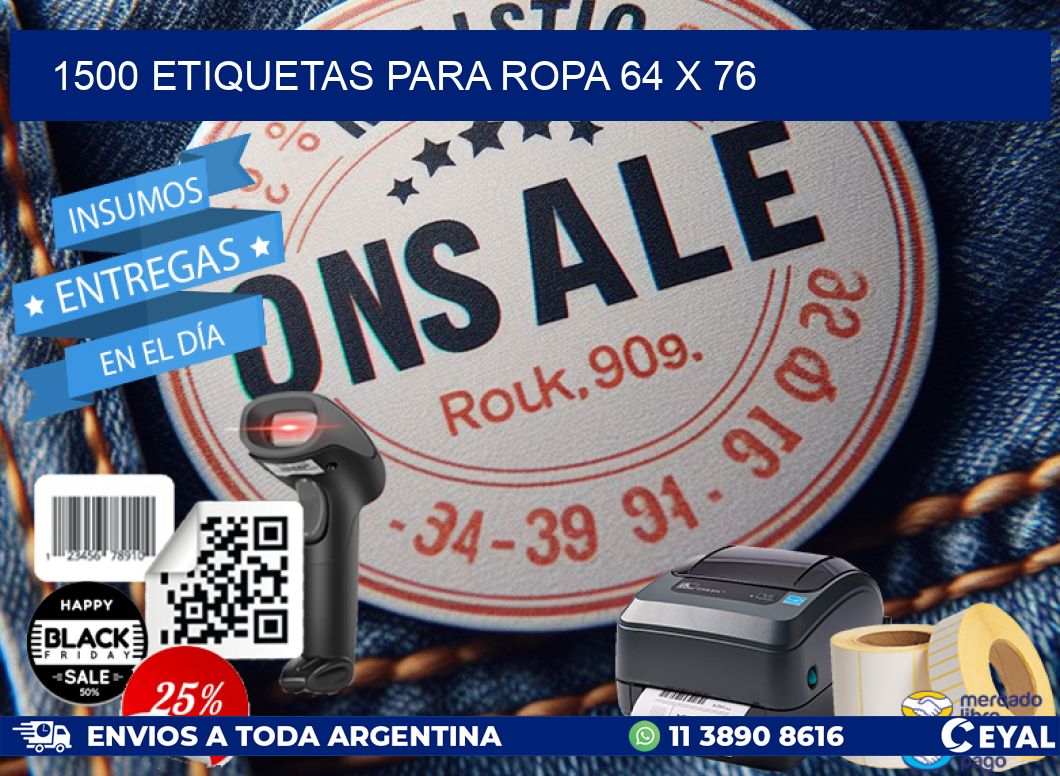 1500 ETIQUETAS PARA ROPA 64 x 76