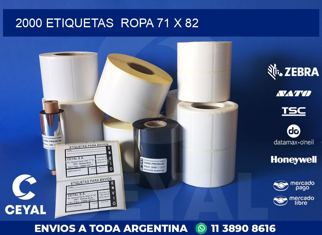 2000 ETIQUETAS  ROPA 71 x 82