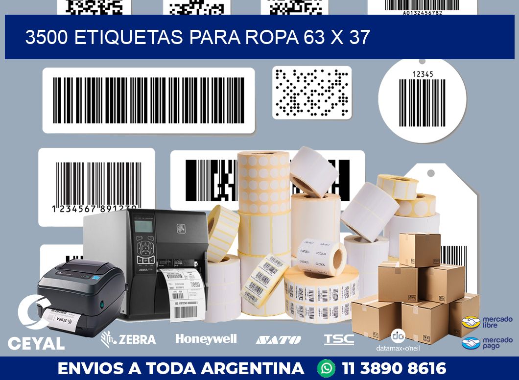 3500 ETIQUETAS PARA ROPA 63 x 37