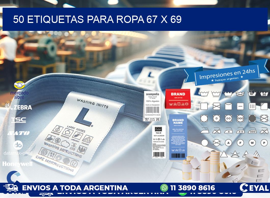 50 ETIQUETAS PARA ROPA 67 x 69