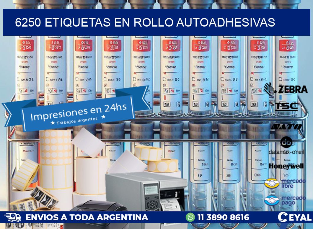 6250 ETIQUETAS EN ROLLO AUTOADHESIVAS