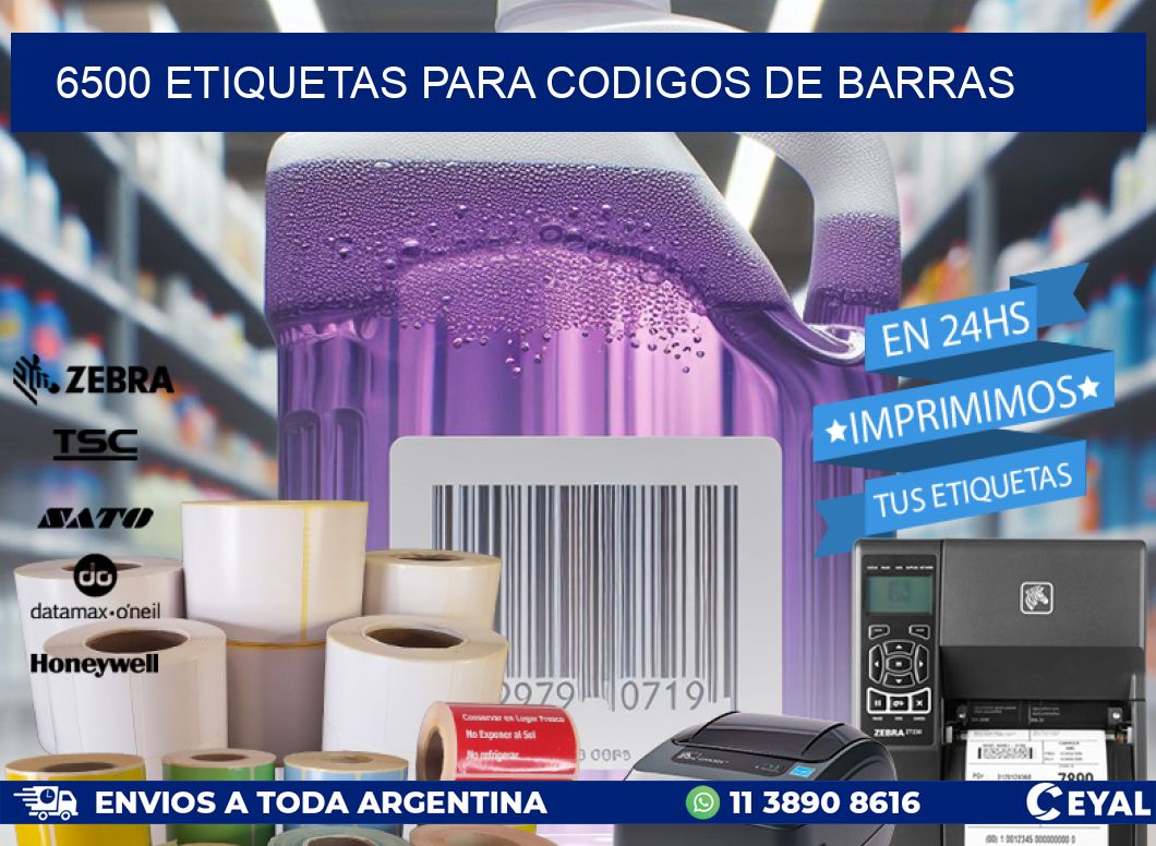 6500 ETIQUETAS PARA CODIGOS DE BARRAS