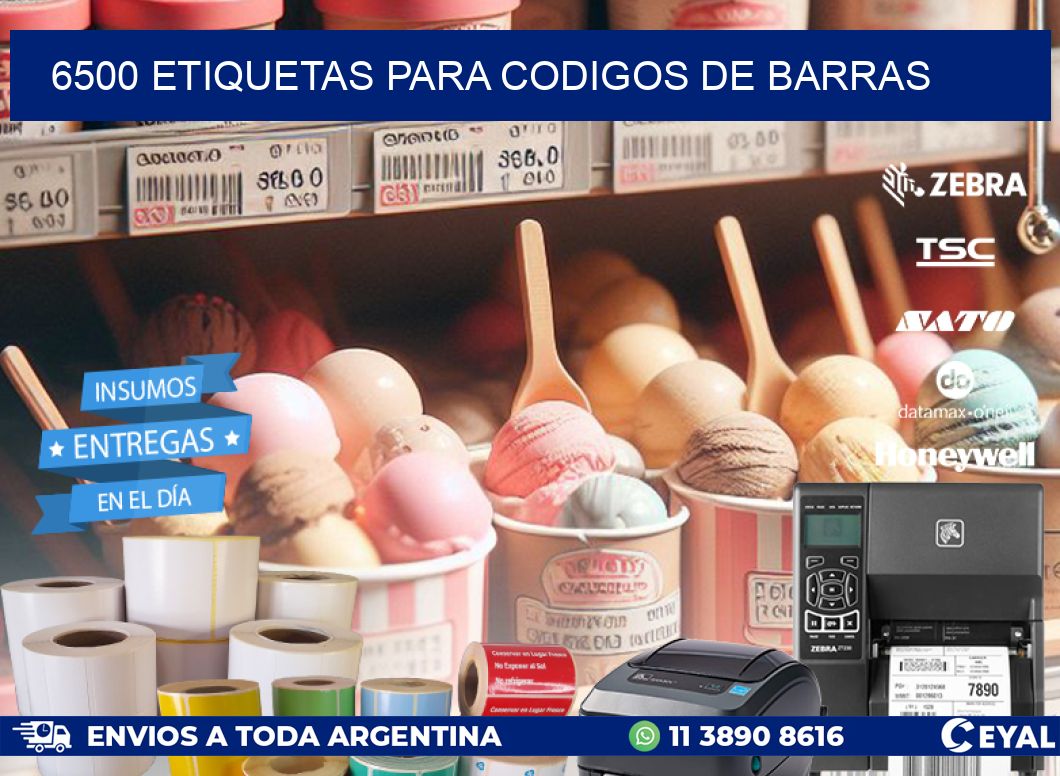 6500 ETIQUETAS PARA CODIGOS DE BARRAS