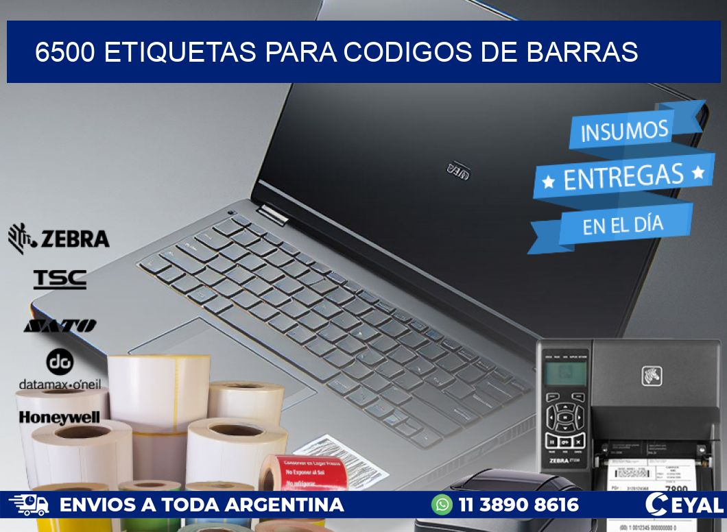 6500 ETIQUETAS PARA CODIGOS DE BARRAS