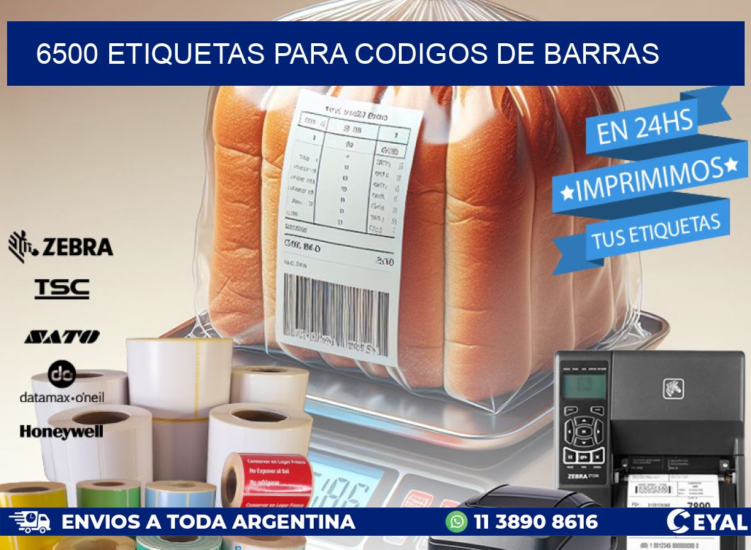 6500 ETIQUETAS PARA CODIGOS DE BARRAS