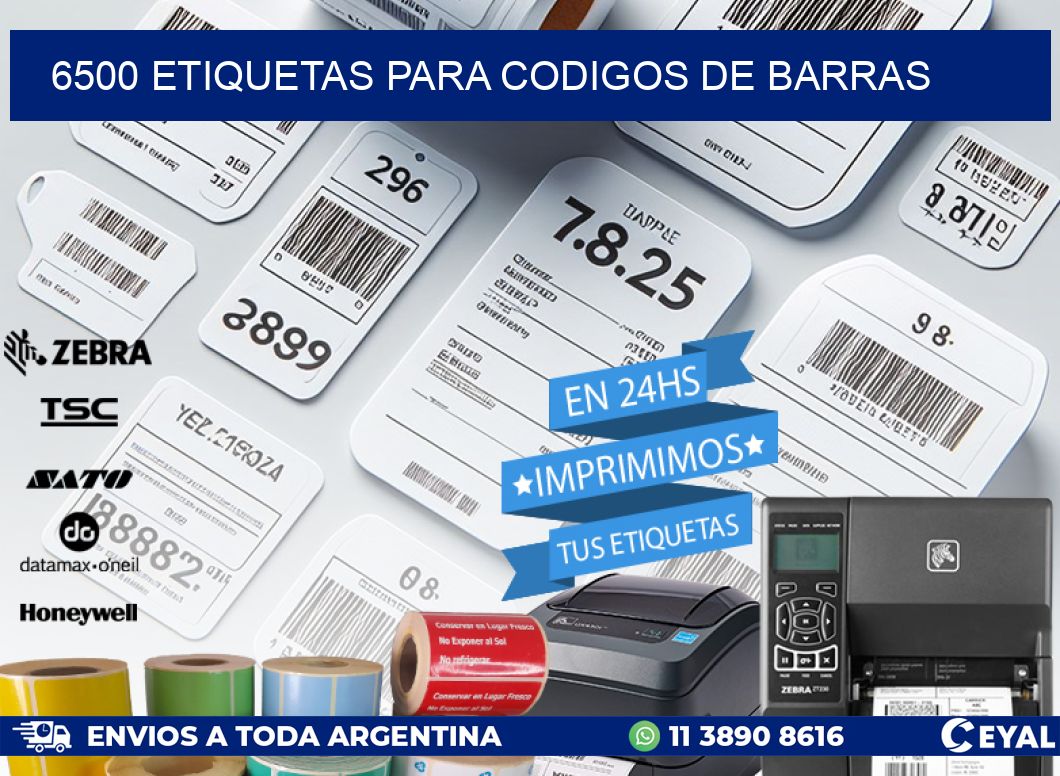 6500 ETIQUETAS PARA CODIGOS DE BARRAS