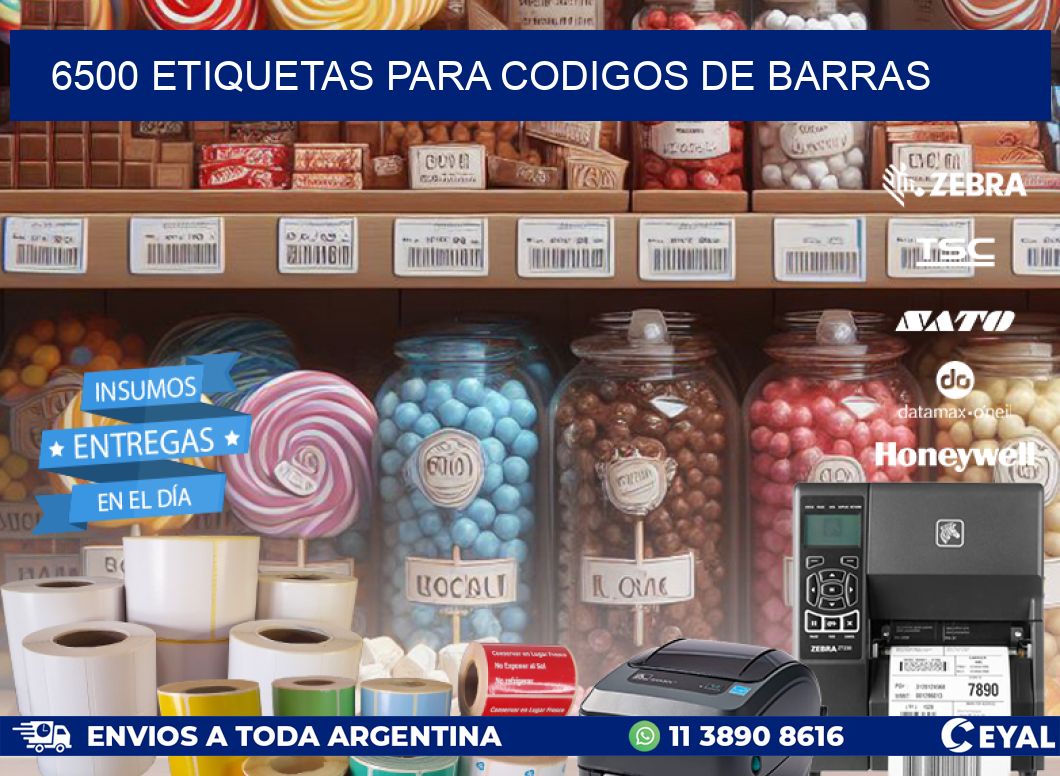 6500 ETIQUETAS PARA CODIGOS DE BARRAS