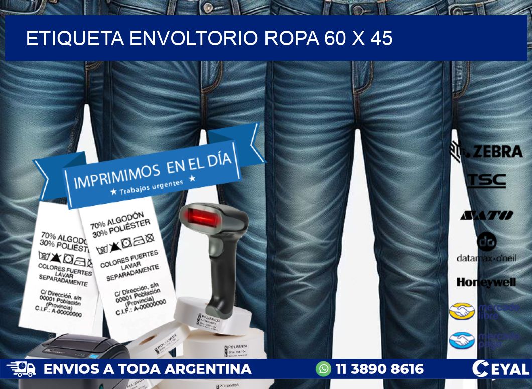 ETIQUETA ENVOLTORIO ROPA 60 x 45
