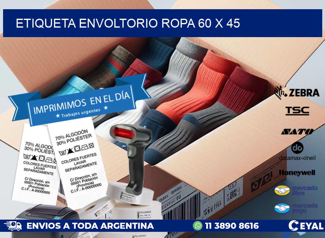 ETIQUETA ENVOLTORIO ROPA 60 x 45