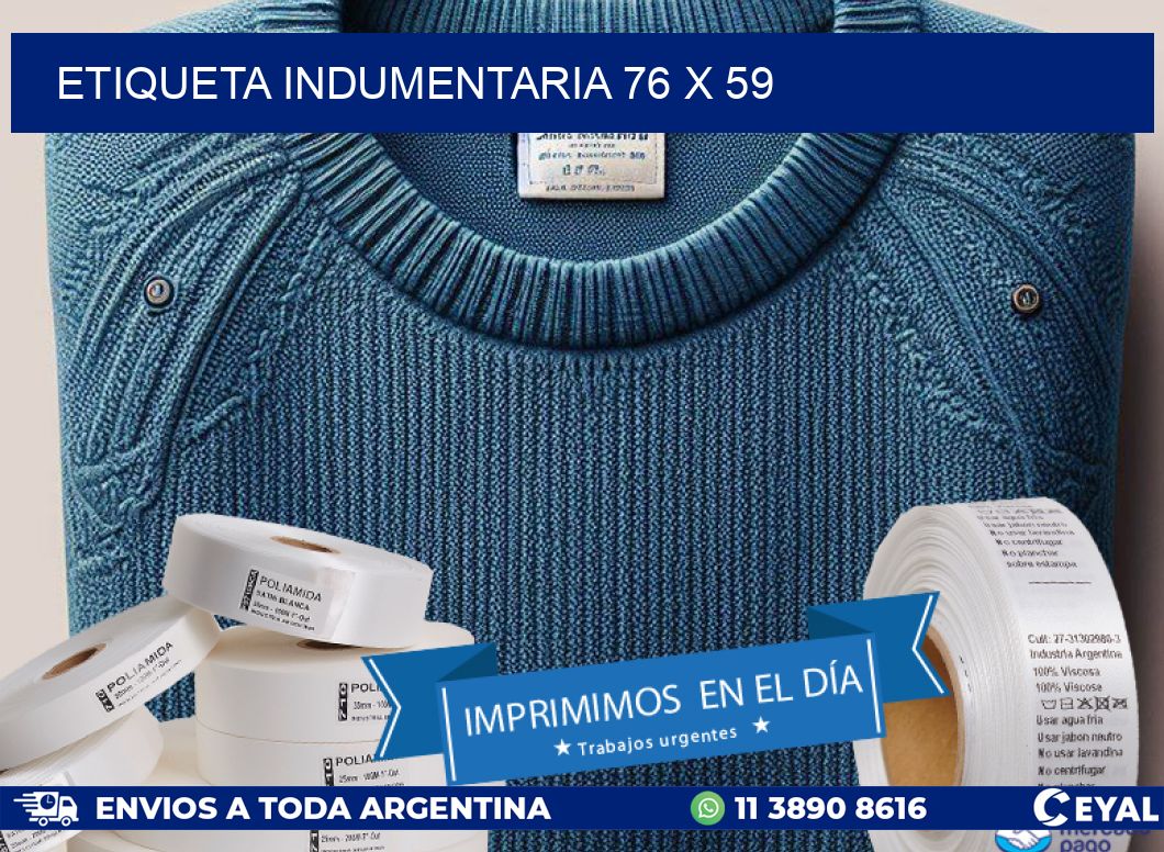 ETIQUETA INDUMENTARIA 76 x 59