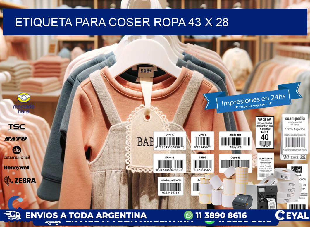 ETIQUETA PARA COSER ROPA 43 x 28