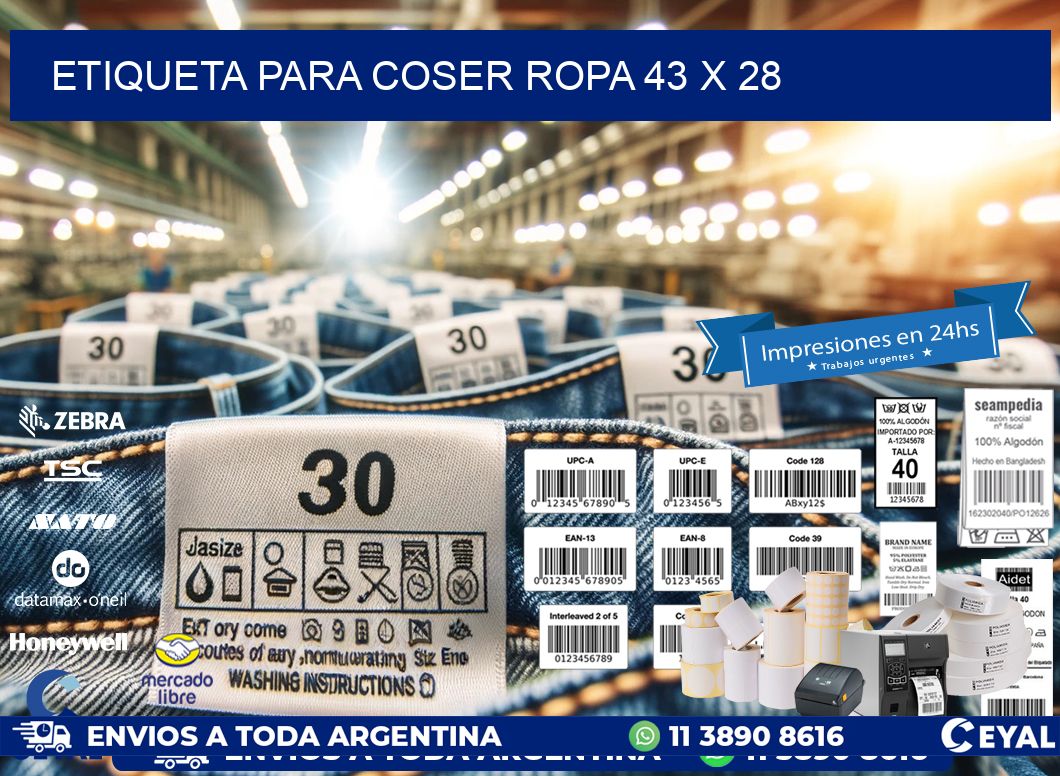 ETIQUETA PARA COSER ROPA 43 x 28