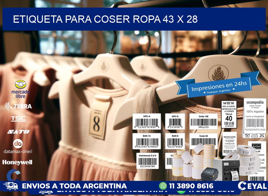 ETIQUETA PARA COSER ROPA 43 x 28