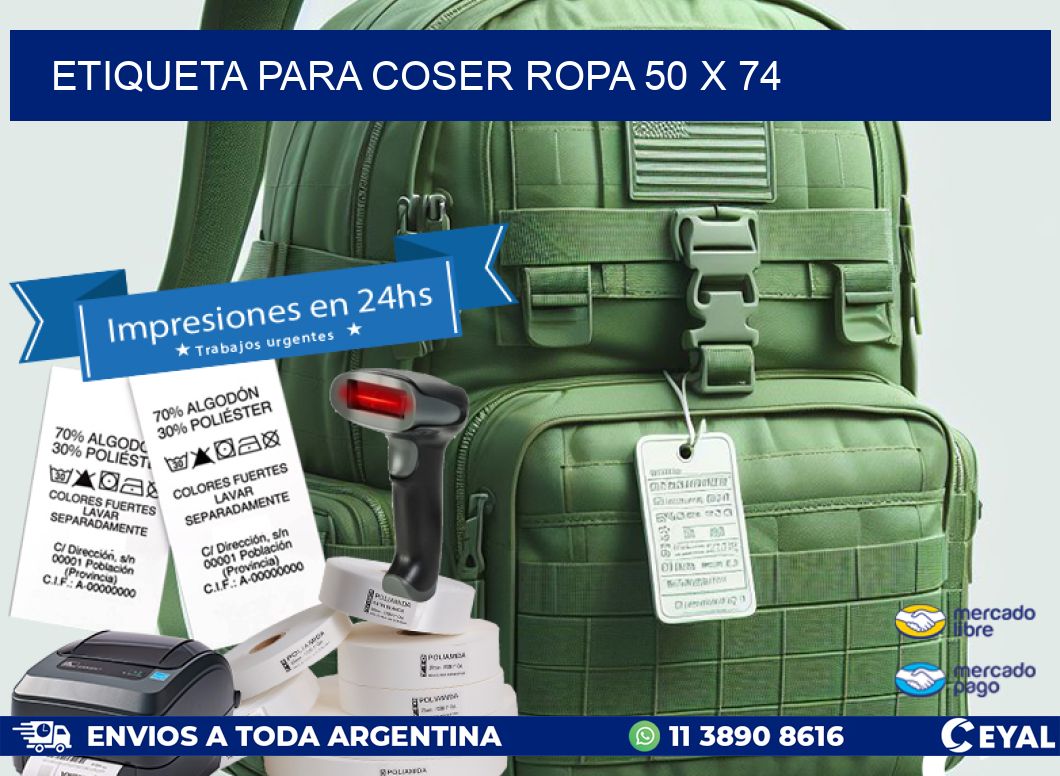 ETIQUETA PARA COSER ROPA 50 x 74