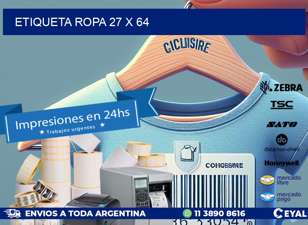 ETIQUETA ROPA 27 x 64