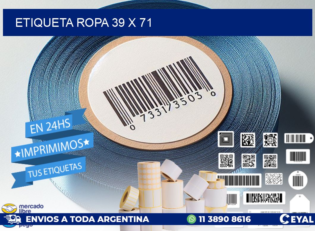 ETIQUETA ROPA 39 x 71
