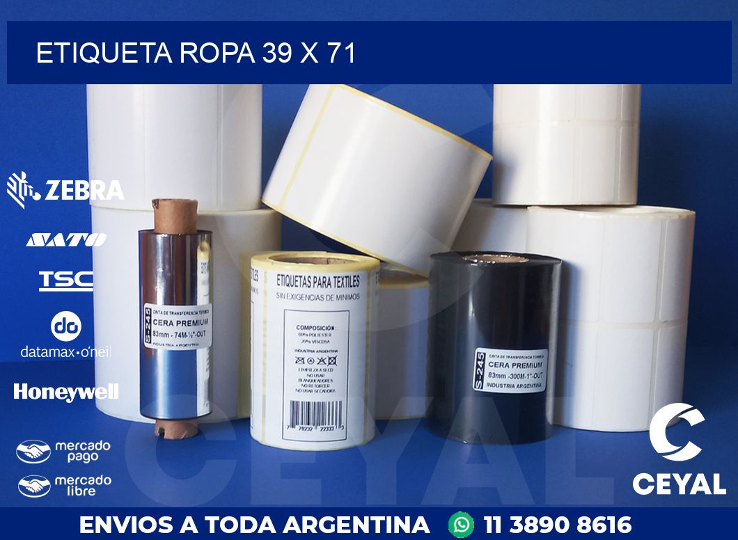 ETIQUETA ROPA 39 x 71