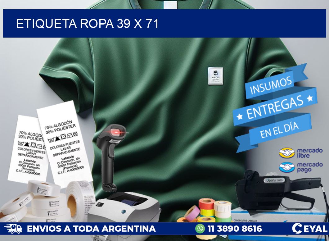 ETIQUETA ROPA 39 x 71