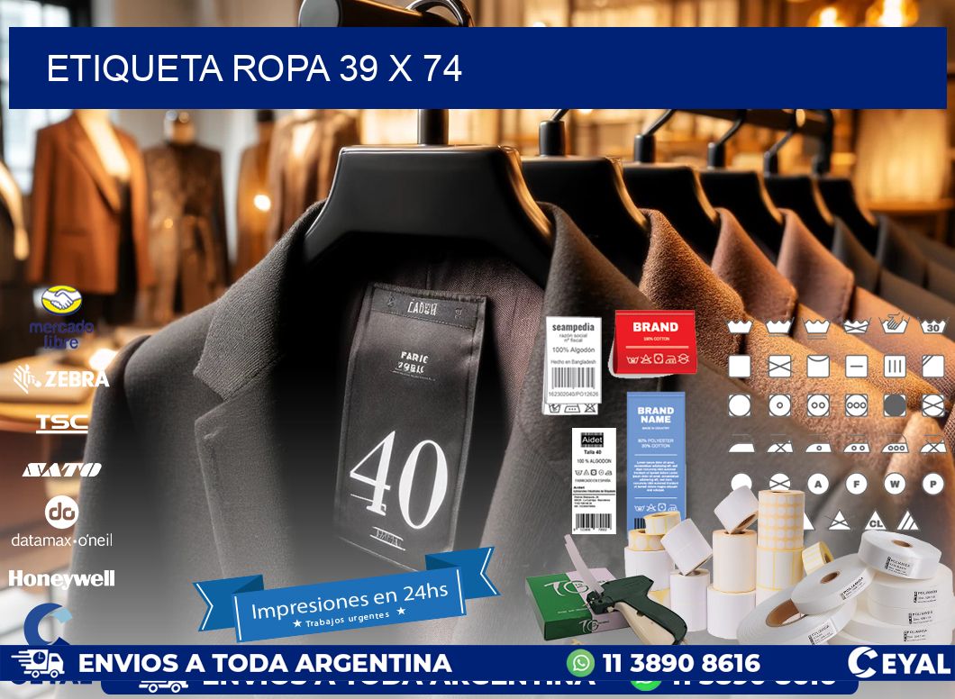 ETIQUETA ROPA 39 x 74