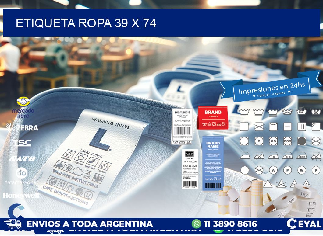 ETIQUETA ROPA 39 x 74