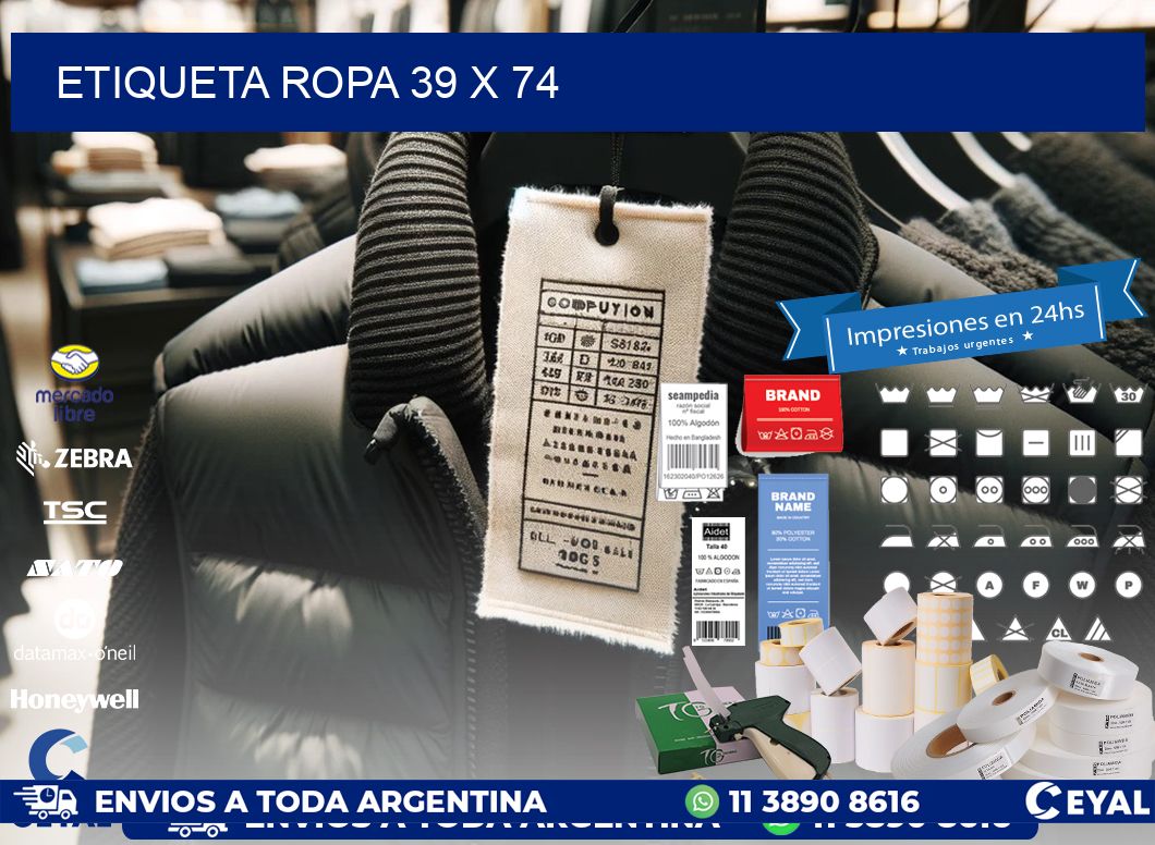 ETIQUETA ROPA 39 x 74