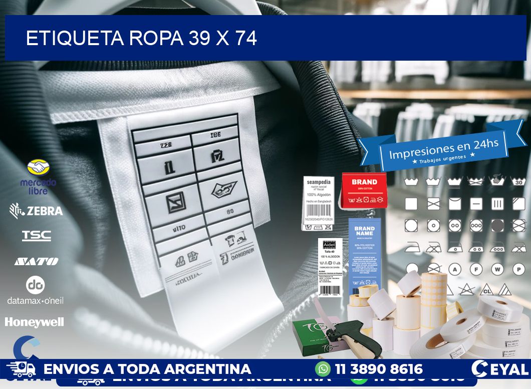 ETIQUETA ROPA 39 x 74