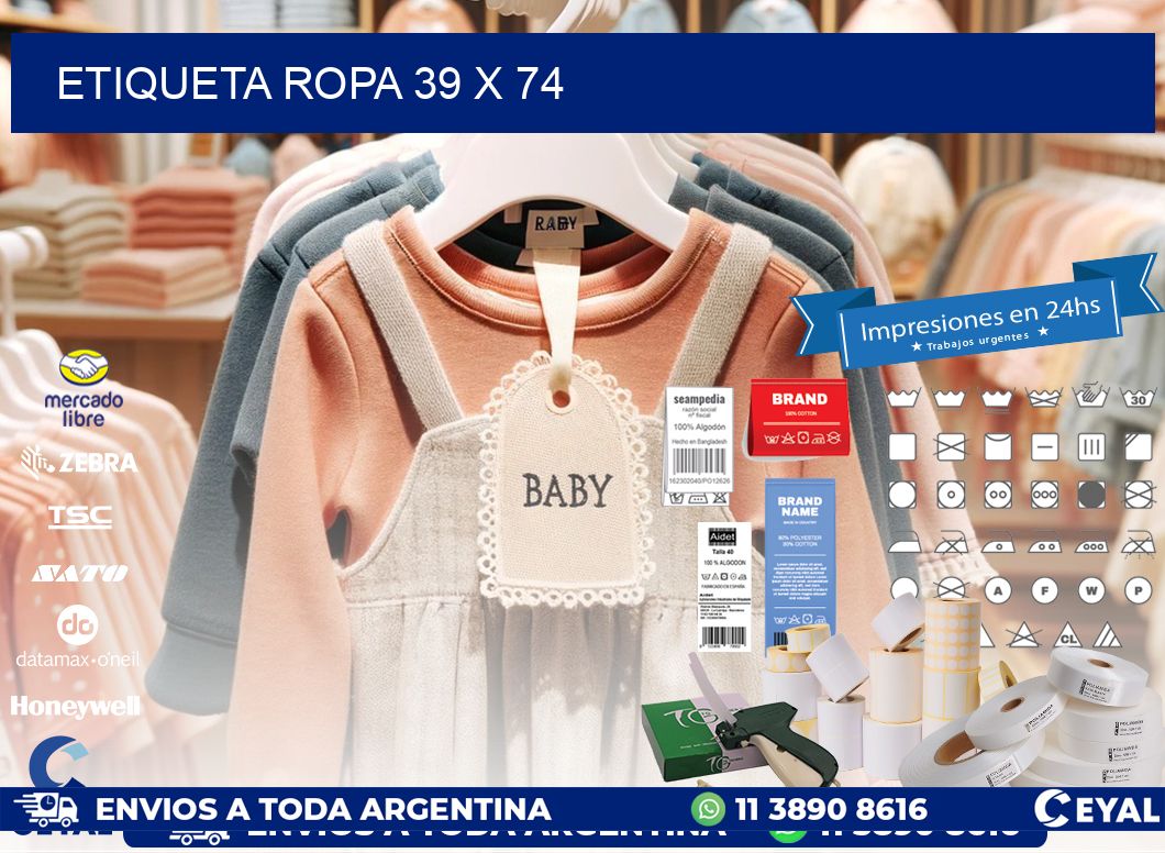 ETIQUETA ROPA 39 x 74