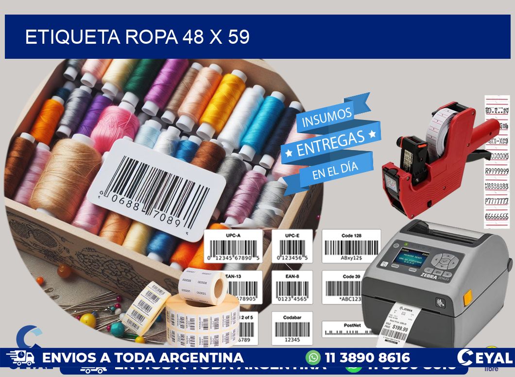 ETIQUETA ROPA 48 x 59