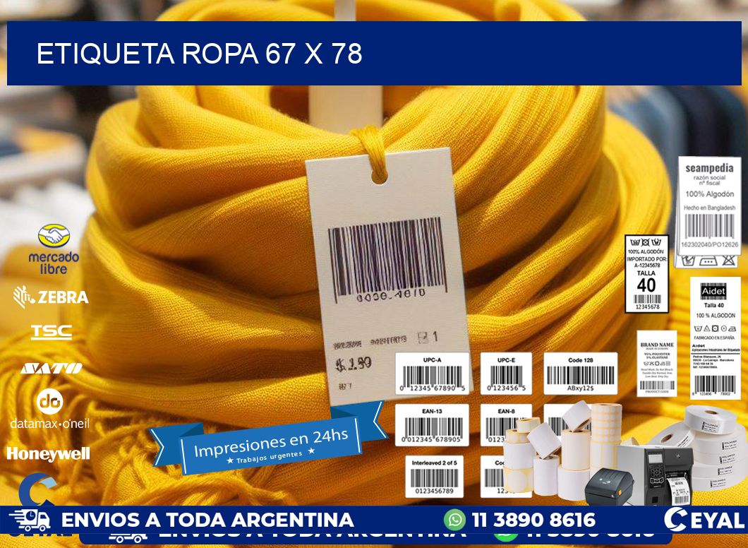 ETIQUETA ROPA 67 x 78