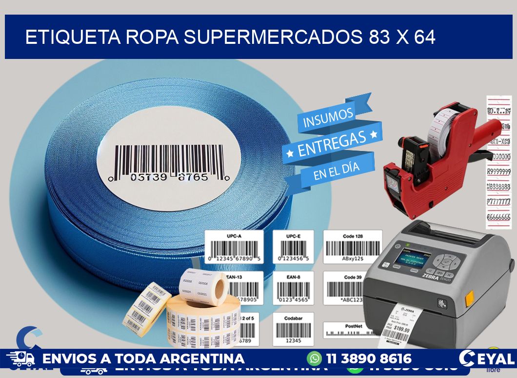 ETIQUETA ROPA SUPERMERCADOS 83 x 64