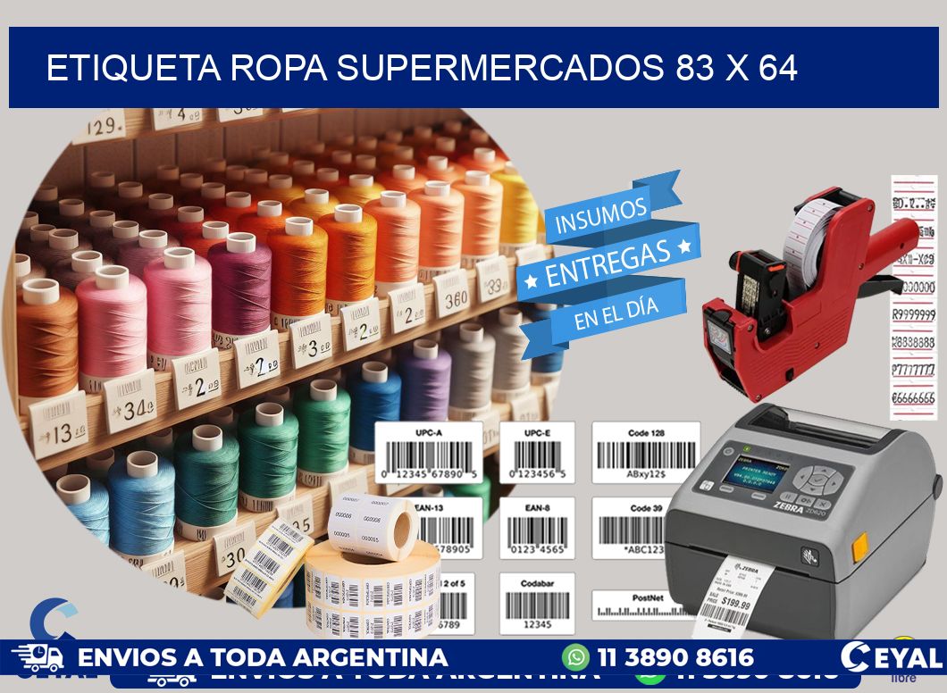 ETIQUETA ROPA SUPERMERCADOS 83 x 64