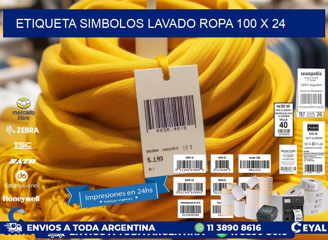 ETIQUETA SIMBOLOS LAVADO ROPA 100 x 24