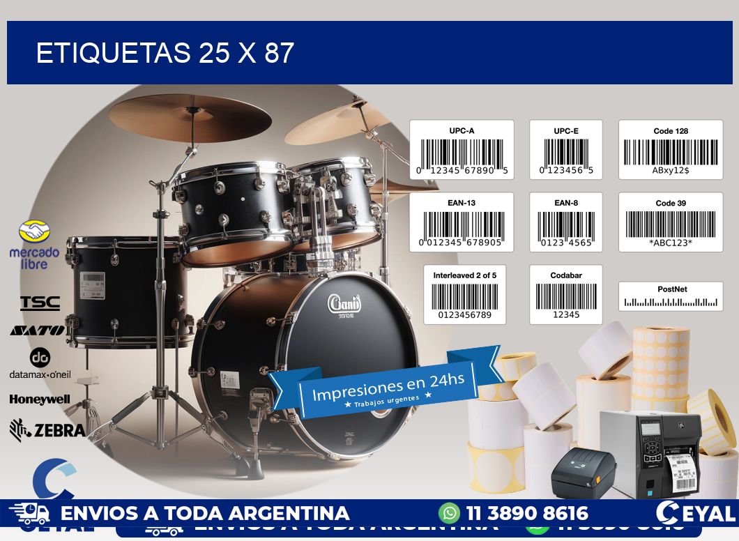 ETIQUETAS 25 x 87