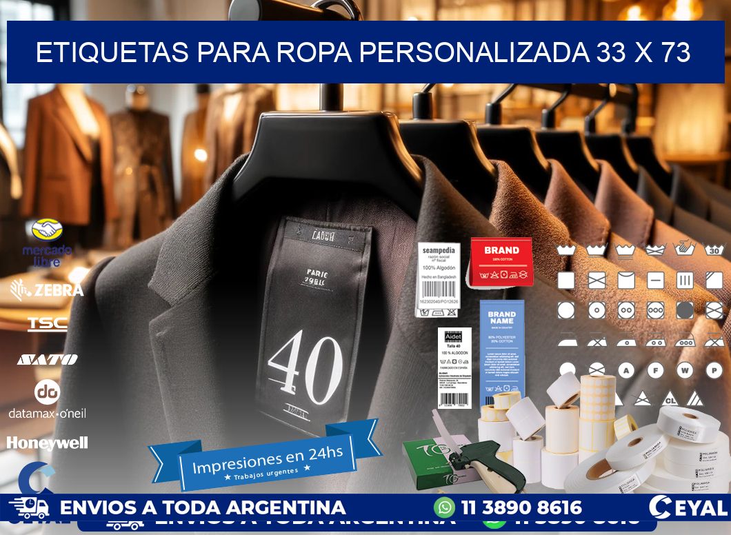 ETIQUETAS PARA ROPA PERSONALIZADA 33 x 73