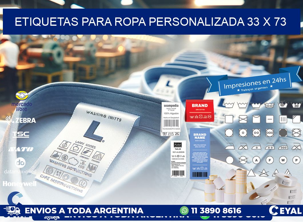 ETIQUETAS PARA ROPA PERSONALIZADA 33 x 73
