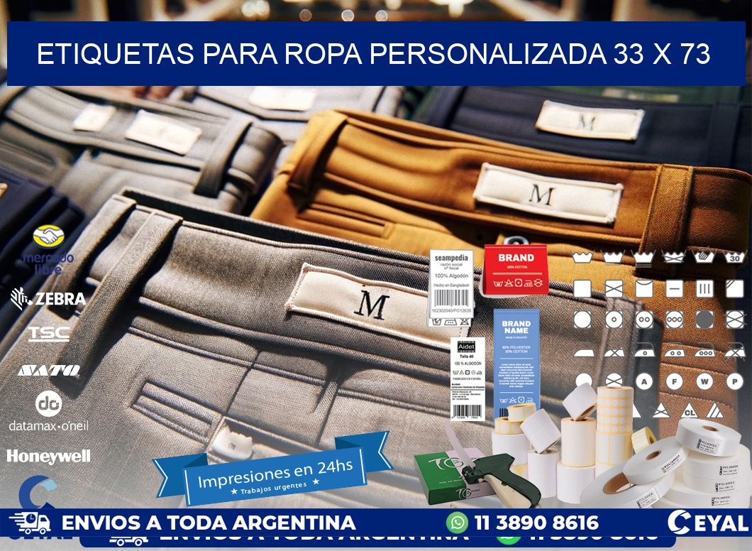 ETIQUETAS PARA ROPA PERSONALIZADA 33 x 73